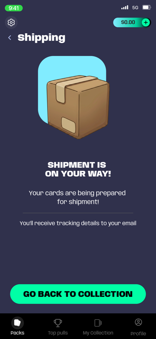 iPhone mockup: shipping confirmation